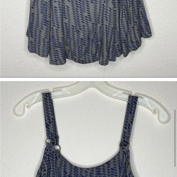 Free People Blue & Grey Tiered Dress Size 8 - Picture 4 of 4